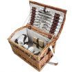 Alfresco 4 Person Picnic Basket Baskets Wicker Deluxe Outdoor Insulated Blanket