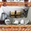 Alfresco 4 Person Picnic Basket Baskets Wicker Deluxe Outdoor Insulated Blanket