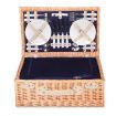 Alfresco 4 Person Picnic Basket Wicker Set Baskets Outdoor Insulated Blanket Navy