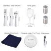 Alfresco 4 Person Picnic Basket Wicker Set Baskets Outdoor Insulated Blanket Navy
