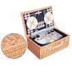 Alfresco 4 Person Picnic Basket Wicker Set Baskets Outdoor Insulated Blanket Navy