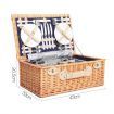 Alfresco 4 Person Picnic Basket Wicker Set Baskets Outdoor Insulated Blanket Navy