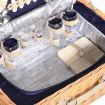 Alfresco 4 Person Picnic Basket Wicker Set Baskets Outdoor Insulated Blanket Navy