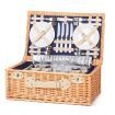 Alfresco 4 Person Picnic Basket Wicker Set Baskets Outdoor Insulated Blanket Navy