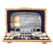 Alfresco 4 Person Picnic Basket Wicker Set Baskets Outdoor Insulated Blanket Navy