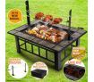 3-in-1 Extra Long Multi-Function BBQ Pit Table with Removable Chicken Roaster