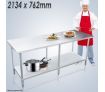 Kitchen Prep Table Cater Work Bench Table Stainless Steel W/Adjustable Feet 2134mmx762mm