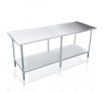 Kitchen Prep Table Cater Work Bench Table Stainless Steel W/Adjustable Feet 2134mmx762mm
