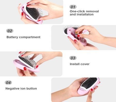 Electric Ionic Massage Hair Brushes, Negative Ion Hair Brush Massage Comb, Portable Ion Hair Massage Comb Electric Vibration Magnetic Massager Comb (Pink) - Bestdeals Electric Ionic Massage Hair Brushes, Negative Ion Hair Brush Massage Comb, Portable Ion Hair Massage Comb Electric Vibration Magnetic Massager Comb (Pink) - Bestdeals