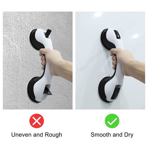 Suction Cup Shower Handle – Strong Grip Grab Bar For Bathroom, Elderly Safety, Tool-Free Installation, Black ABS