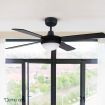Devanti 52 inch Ceiling Fan w/Light w/Remote Timer - Black