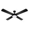 Devanti 52 inch Ceiling Fan w/Light w/Remote Timer - Black