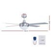 Devanti 52 inch Ceiling Fan w/Light w/Remote Timer - Silver