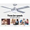 Devanti 52 inch Ceiling Fan w/Light w/Remote Timer - Silver