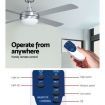 Devanti 52 inch Ceiling Fan w/Light w/Remote Timer - Silver
