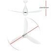 Devanti Ceiling Fan DC Motor LED Light Remote Control Ceiling Fans 52'' White