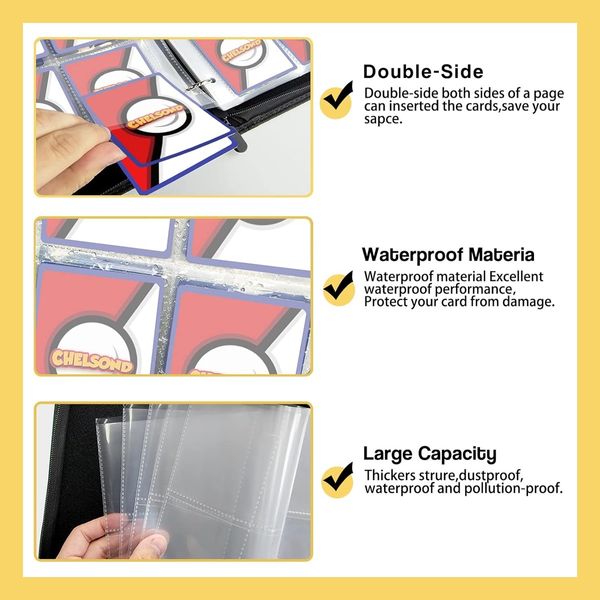 900 Card Binder for Pokemon Cards Holder 9 Pocket, Trading Binders for Card  Games Collection Case