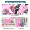 Magic Dish Washing Gloves with Scrubber, Silicone Reusable Cleaning Gloves, Heat-proof Household Scrubber Gloves