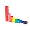 Plastic Rainbow Tower Cube Set with Fractions (Set of 51)