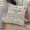 Pillow Covers To My Wife,  Envelope Decorative Square Throw Pillow Case For Wife Mother's Day Birthday Valentines Gifts (To My Wife)