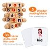 Montessori Wooden Reading Blocks Flash Cards Short Vowel Letters Educational Alphabet Learning Toys for Preschool Boys Girls Toys
