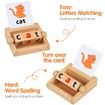 Montessori Wooden Reading Blocks Flash Cards Short Vowel Letters Educational Alphabet Learning Toys for Preschool Boys Girls Toys