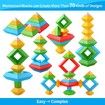 Preschool Learning Activities, 30 Pieces Stacking Building Blocks, Sensory STEM Educational Toys, Gifts for 3+ Year Olds