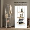 Freestanding Coat Rack Clothes Garment Stand Closet Organizer Hooks Hanger Display Shelf