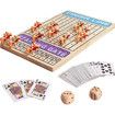 Horse Racing Board Game, Wooden Poker Toy with 11 Durable Horse Dice and Cards for Kids, Family Game, Chess Set