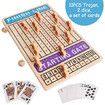 Horse Racing Board Game, Wooden Poker Toy with 11 Durable Horse Dice and Cards for Kids, Family Game, Chess Set