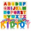 Alphabet Puzzle Wooden Puzzles for Toddlers 1-5 Year Old, Toys with Puzzle Board & Letter Blocks Preschool Educational for Girls Boys Gift