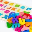 Alphabet Puzzle Wooden Puzzles for Toddlers 1-5 Year Old, Toys with Puzzle Board & Letter Blocks Preschool Educational for Girls Boys Gift