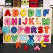 Alphabet Puzzle Wooden Puzzles for Toddlers 1-5 Year Old, Toys with Puzzle Board & Letter Blocks Preschool Educational for Girls Boys Gift