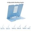 Metal Book Stand Book Holder Book Stand for Reading Adjustable Book Holder for Reading (Full Blue)