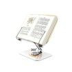 Book Stand for Reading,Adjustable Holder with 360 Degree Rotating Base & Page Clips,Foldable Desktop Ricer,Sheet Music,Laptop,Recipe,Textbook,Hands Free