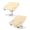 Book Stand for Reading,Adjustable Holder with 360 Degree Rotating Base & Page Clips,Foldable Desktop Ricer,Sheet Music,Laptop,Recipe,Textbook,Hands Free