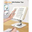 Book Stand for Reading,Adjustable Holder with 360 Degree Rotating Base & Page Clips,Foldable Desktop Ricer,Sheet Music,Laptop,Recipe,Textbook,Hands Free