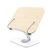 Book Stand for Reading,Adjustable Holder with 360 Degree Rotating Base & Page Clips,Foldable Desktop Ricer,Sheet Music,Laptop,Recipe,Textbook,Hands Free