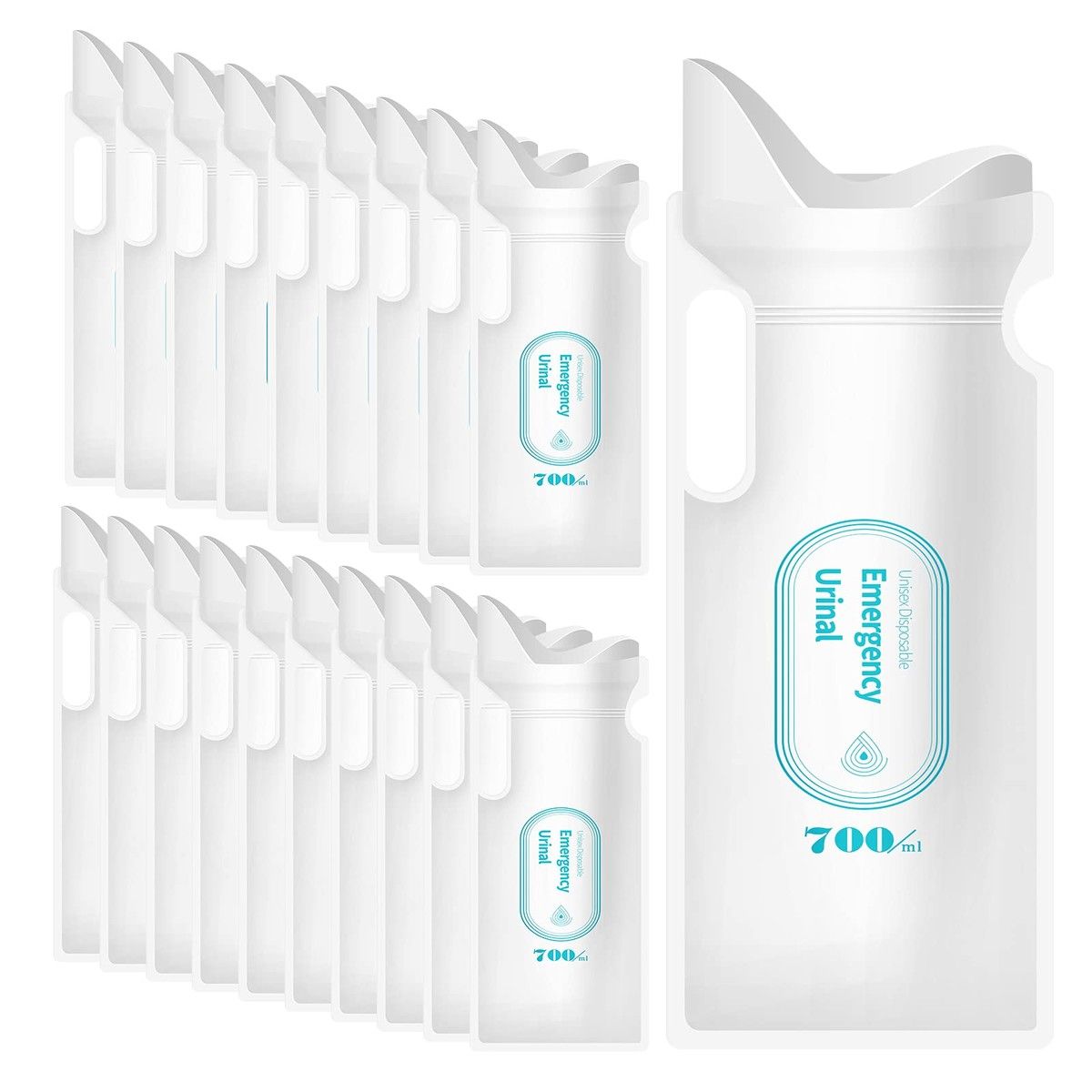 Disposable Urine Bags, 700ML Urine Bags for Travel Camping Emergency and Traffic Jam,Pee Bags with Gel for Man, Women, Children, Patient and Pregnant 20PCS