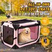 Pet Dog Bird Crate Cage Cat Rabbit Hutch Bunny Carrier Travel Indoor Car Outdoor Soft Foldable Extra Large Pink