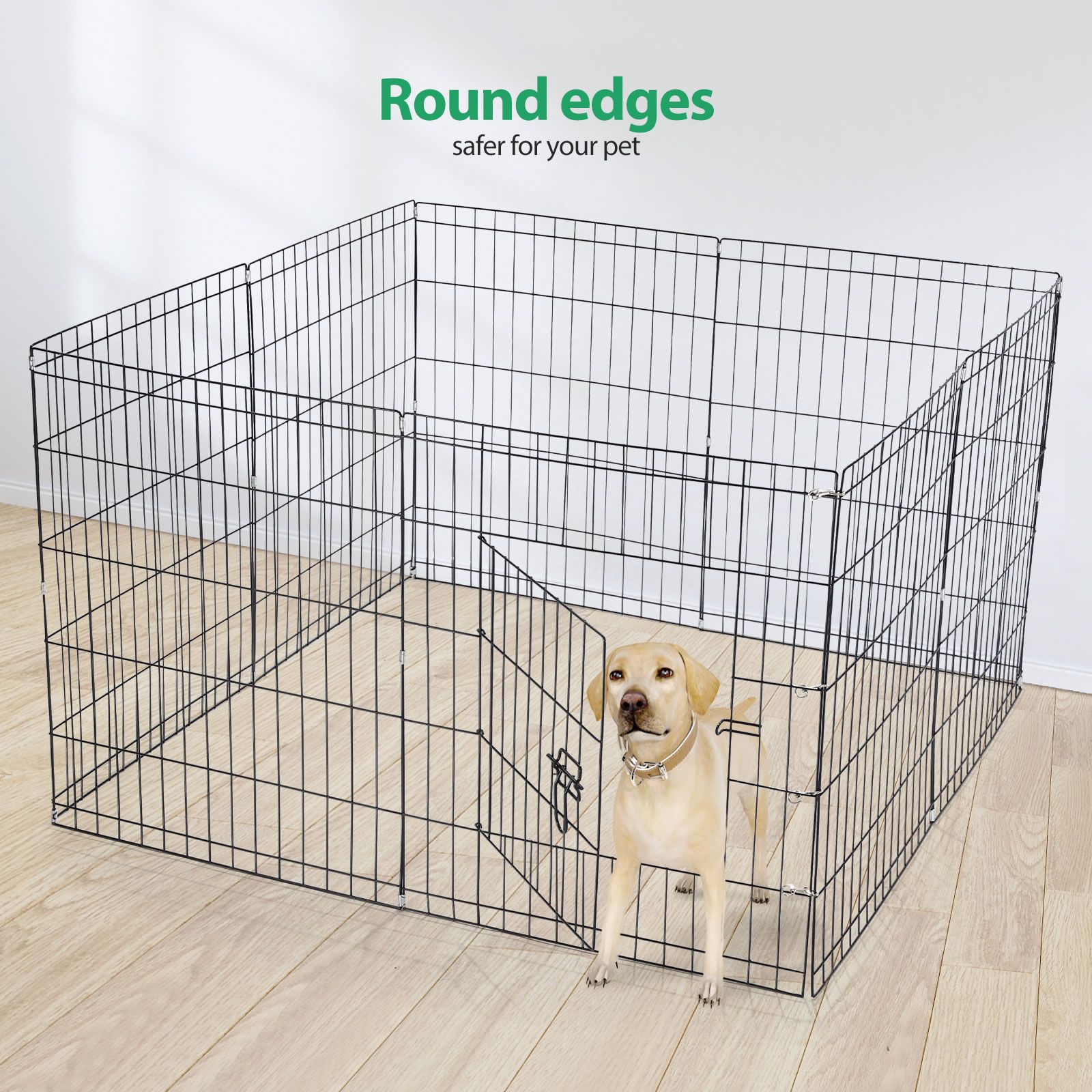 Dog Cage Playpen Pet Puppy Pen Fence 8 Panels Crate Play Pen Indoor ...