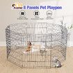 Dog Playpen Pen Pet Puppy Cage Crate Fence Indoor Exercise Play Pen 8 Panels Enclosure Barrier Foldable Cat Kitten Rabbit