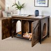 Cat Litter Box Enclosure Top Open Pet House Furniture Storage Bench Table Hidden Cabinet Particleboard Metal