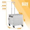 Shopping Trolley Cart Foldable Wheeled Utility Folding Crate Grocery Market Rolling Storage Basket Seat Travel Camping 4 Wheels 75L