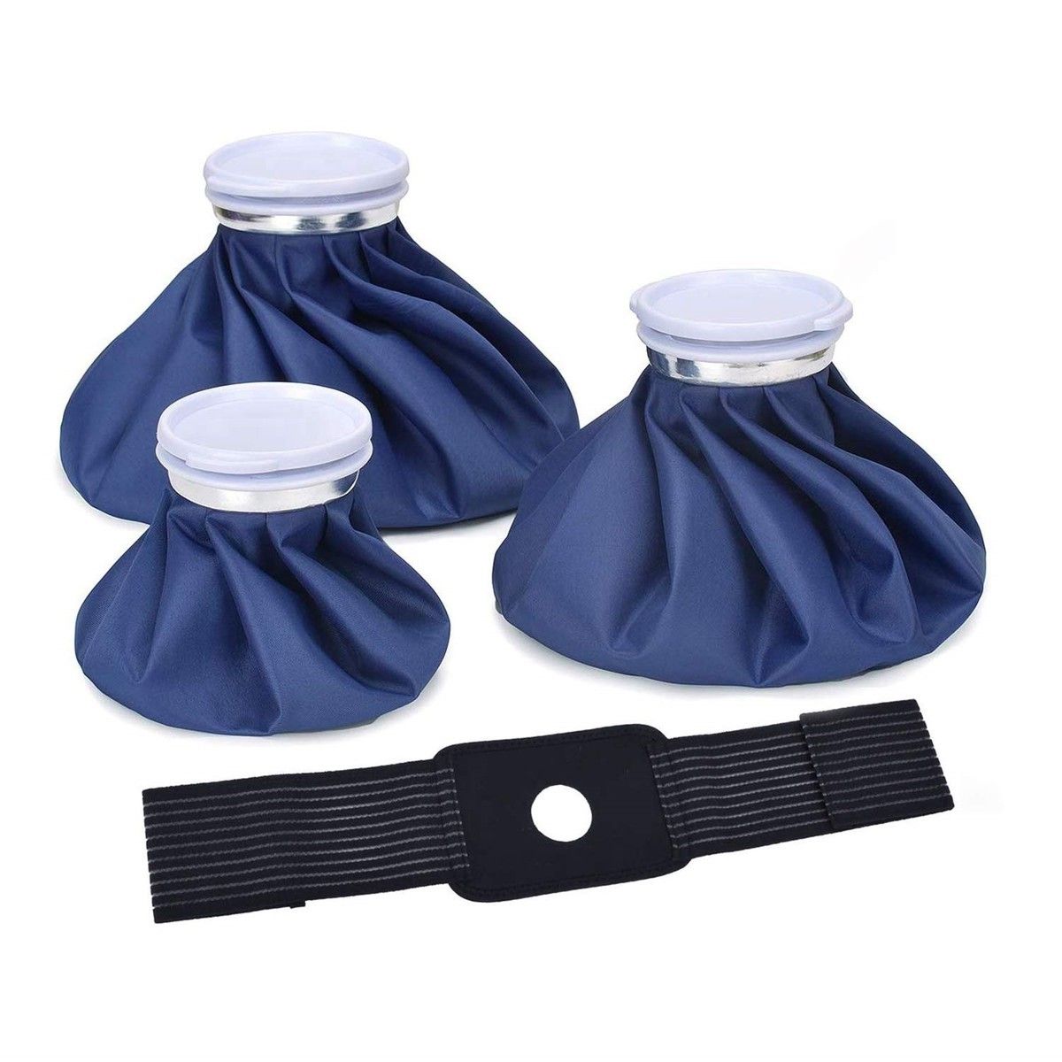 Ice Cold Pack Reusable Ice Bags Hot Water Bag for Injuries,Hot & Cold Therapy and Pain Relief with Elastic Breathable Support Wrap,4-Pack,3 Sizes