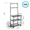 Yoga Mat Ball Storage Rack Weight Dumbbell Kettlebell Shelves Shelf Garage Racking Holder Steel Stand Gym Organizer with Hooks Wheels