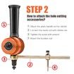 Double Headed Sheet Metal Nibbler, Drill Attachment Metal Cutter (Gold)