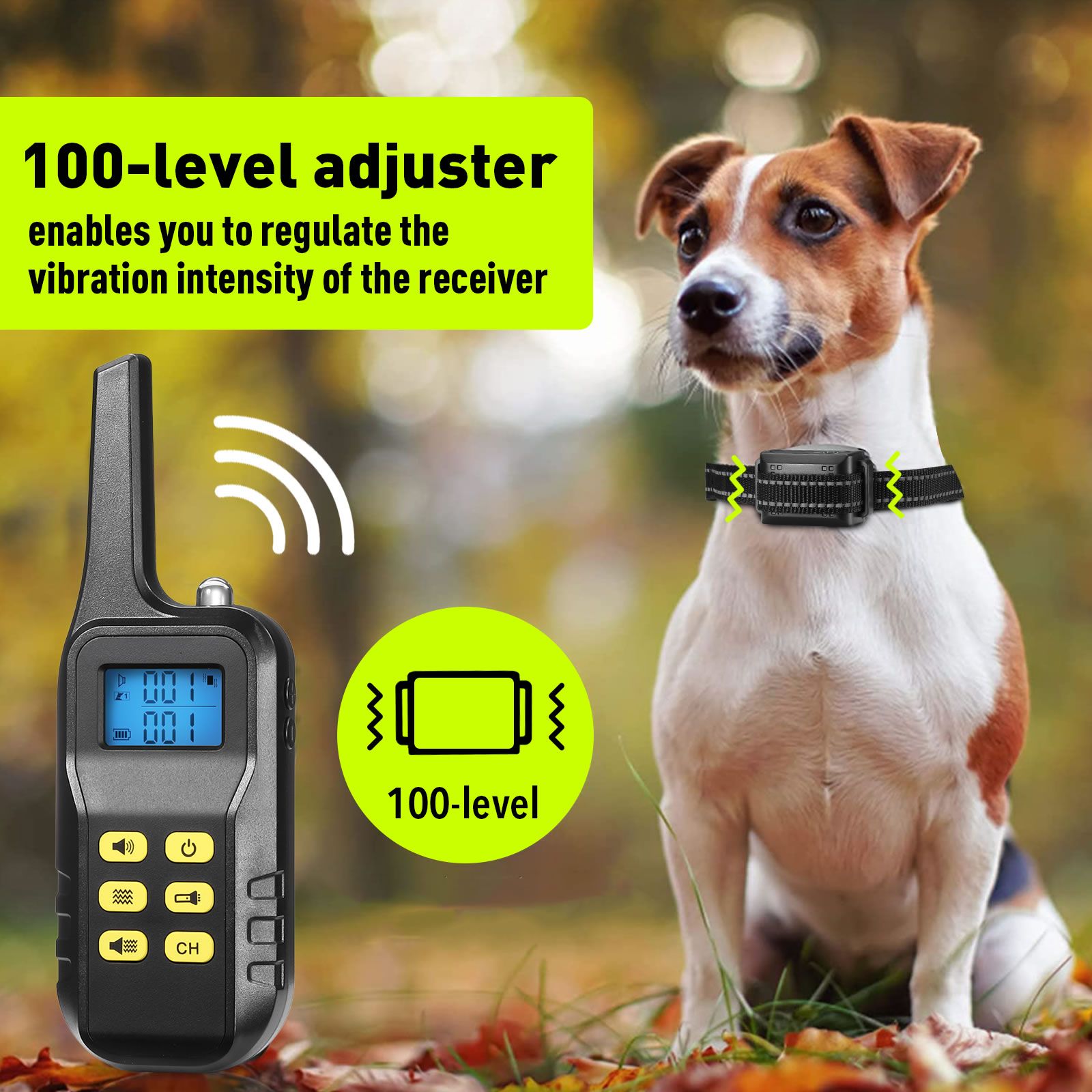 Dog Training Collar Remote Control 1000M Anti Bark Clicker Vibration