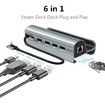 Steam Deck Dock,Aluminum Alloy 6-in-1 Docking Station with HDMI 2.0 Upgraded 4K 60Hz,Gigabit Ethernet,3 USB 3.0 Port and USB-C PD Port