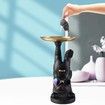 Resin Bulldog French with Metal Storage Trays Table Decoration Multifunction Decor Statue for Home/Office